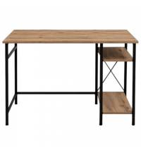 Стол  "SMART CD-018", 1100х600х765 мм, ЛОФТ, 2 полки, металл/ЛДСП бунратти, каркас черный, 641946