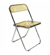 Стул складной прозрачный янтарный  "Glam CF-020", хромированный каркас, пластик, 533246