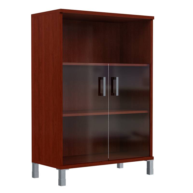 Шкаф средний с малыми стеклянными дверьми B 420.5 Бургунди 900х450х1286  главное фото