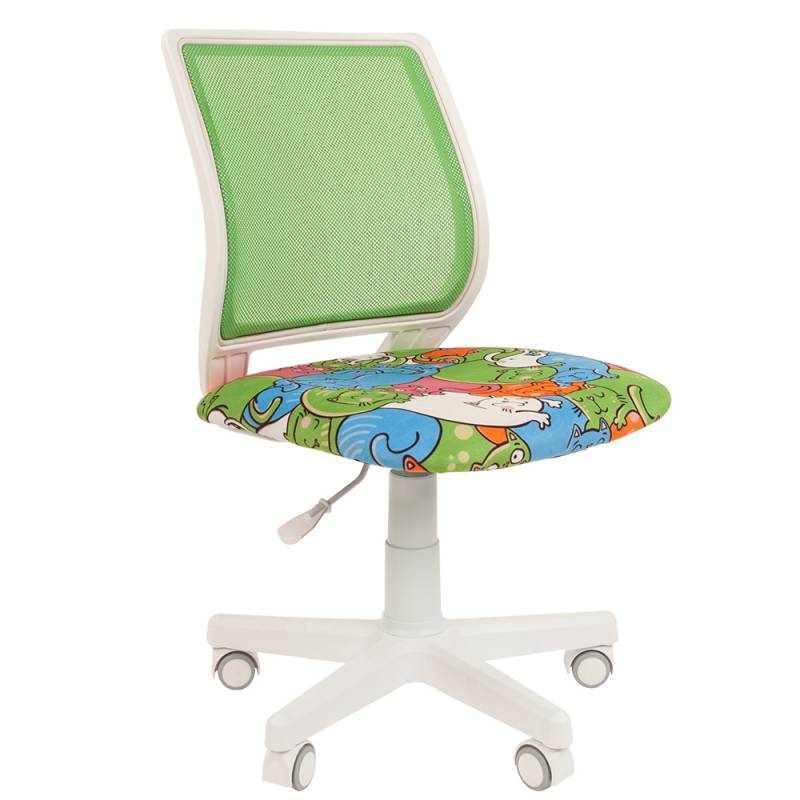 Кресло chairman 112 kids (текстиль Котики, белый пластик) главное фото